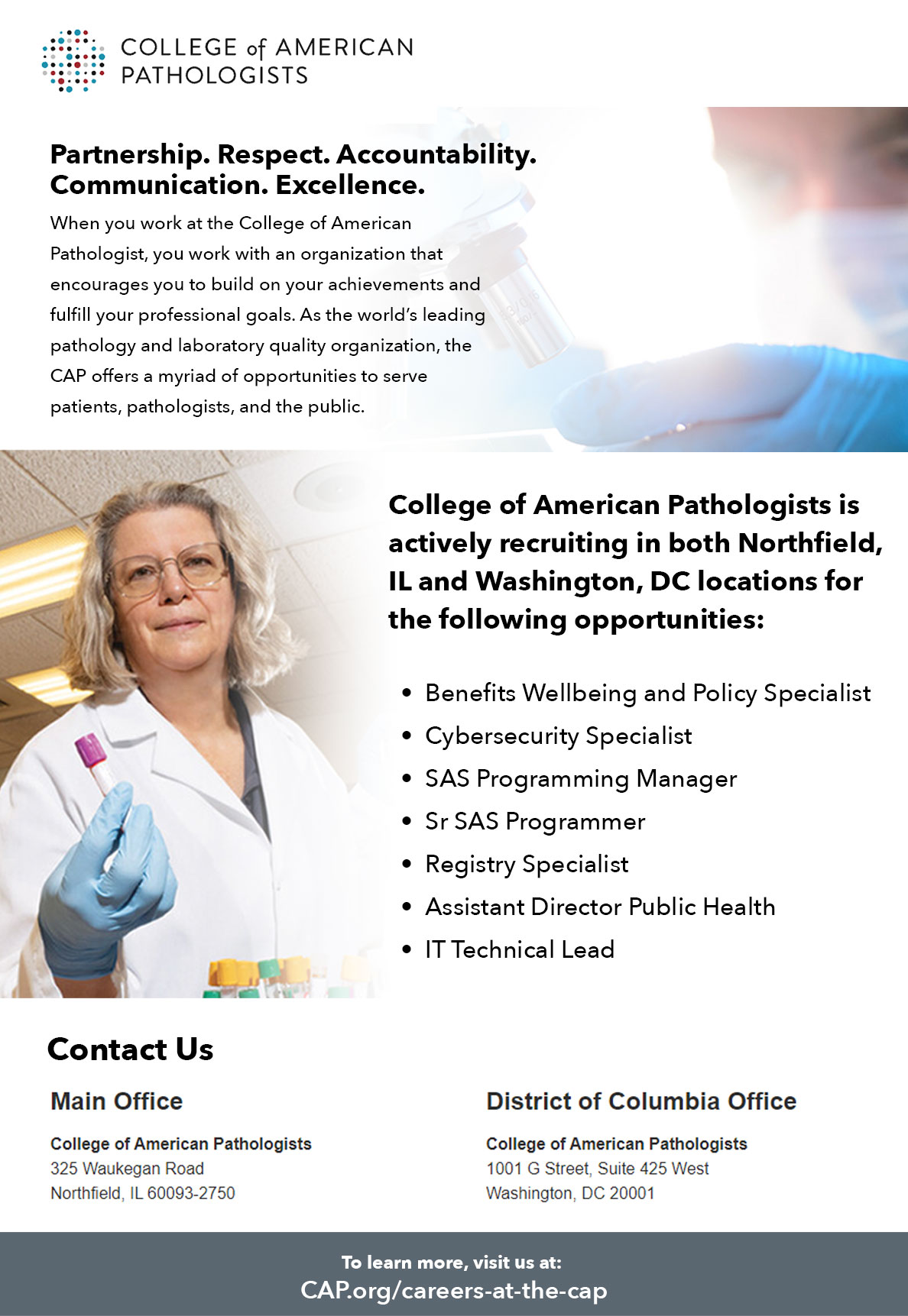 College of American Pathologists Military Strategic